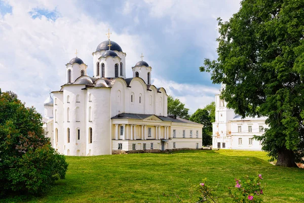 Veliky Novgorod Daki Yaroslavl Avlusu Ndaki Aziz Nikolaos Katedrali Rusya — Stok fotoğraf