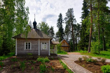 Valaam adasında ahşap çizim, Rusya 'da Karelia.
