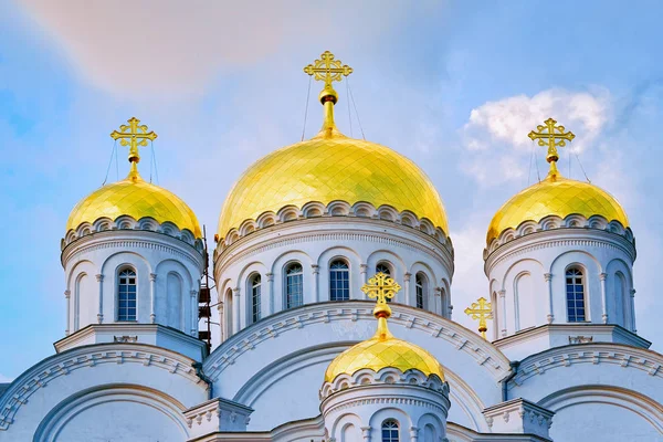 Koepels Van Holytrinity Seraphim Diveevo Klooster Diveevo Rusland — Stockfoto