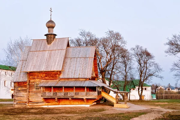 Dřevěný Kostel Svatého Mikuláše Suzdalu Rusku — Stock fotografie