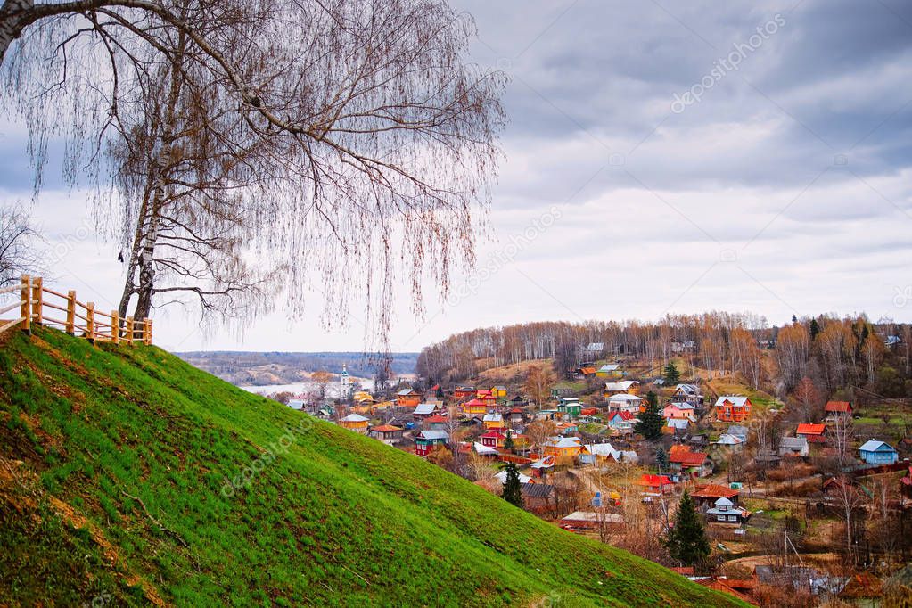 Scenery of Plyos town in Ivanovo Region in Russia.