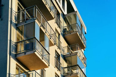 Modern lüks mimari konsept bina cephe. 