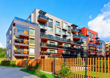 Modern daire ev daire Emlak kavramı inşa. Açık konut ev özellikleri.