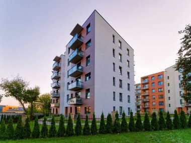 Modern daire ev Emlak kavram bina düz. Açık konut ev özellikleri.
