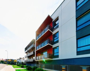 Modern Daire Emlak Mimari konsepti. Açık konut ev özellikleri.