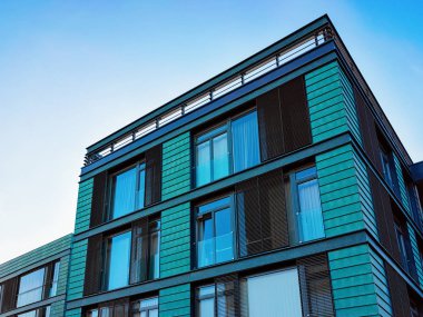 Modern düz Bina dış kavramı.