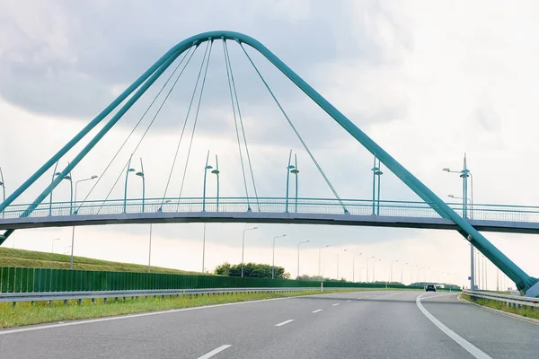 Gebogen Brug Moderne Snelweg Weg Tsjechië Europa — Stockfoto