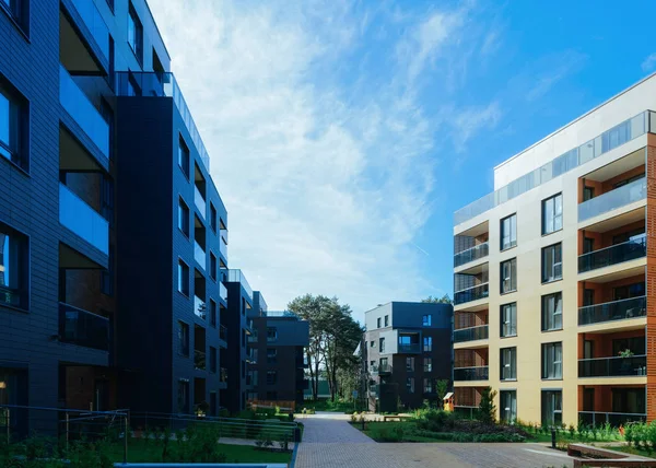 European Modern residential apartment quarter. Other outdoor facilities.