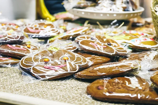 Biscotti Pan Zenzero Nel Mercatino Natale Vilnius Lituania — Foto Stock