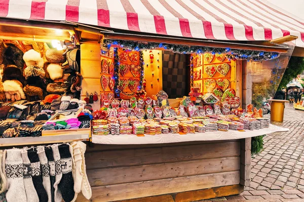 Comida Gengibre Mercado Natal Riga Letônia Inverno — Fotografia de Stock