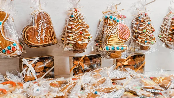 Pepparkakor Cookies Julmarknad Vilnius Litauen — Stockfoto