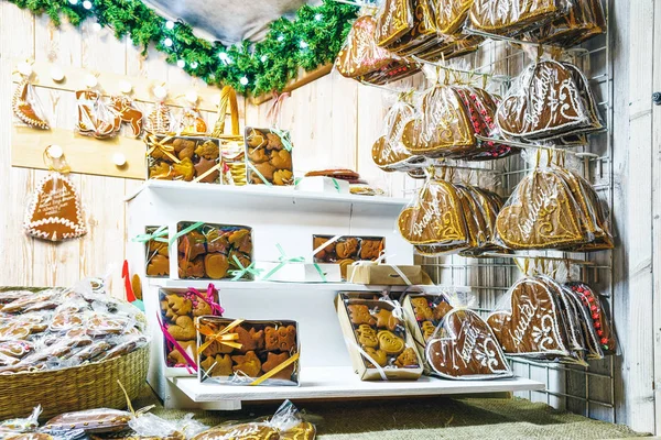 Biscoitos Gengibre Mercado Natal Vilnius Lituânia — Fotografia de Stock