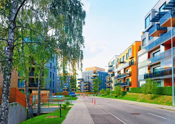 Moderno Apartamento Casa Apartamento Edificio Residencial Concepto Bienes Raíces Instalaciones — Foto de Stock