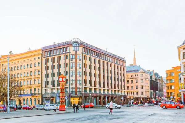 Riga Lettland December 2014 Människor Och Gamla Stan Riga Lettland — Stockfoto