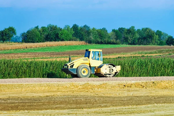 Polonya Yolda Yol Silindiri — Stok fotoğraf