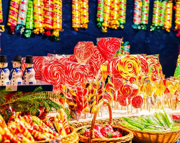 Süßigkeiten Auf Dem Weihnachtsmarkt Vilnius Litauen — Stockfoto