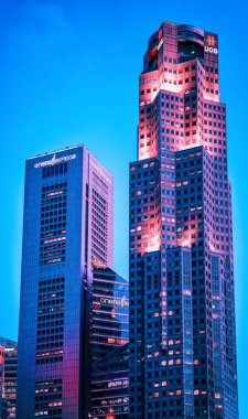 Bir Raffles Place Uob Plaza Singapur silueti