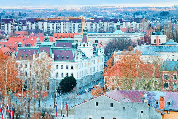 A Ljubljanai Egyetem állami épülete a kongresszusi téren — Stock Fotó