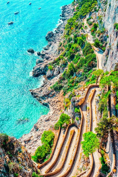 Via Krupp vid Marina Piccola i Tyrrenska havet Capri — Stockfoto