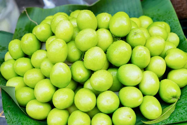 Green star apple fruit as Exotic asian food in Hanoi