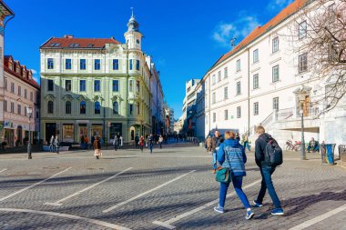 Ljubljana Preseren Meydanı'nda İnsanlar
