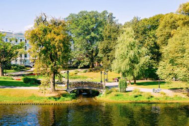 Riga Letonya'daki merkez park