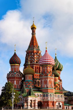 Sabah Moskova'da Saint Basil Katedrali