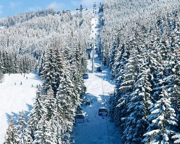 Skidliftarna i skidorten Zillertal Arena i Tyrolen Österrike — Stockfoto