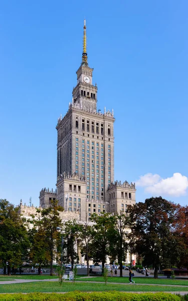 Palácio da Cultura Ciência Arranha-céu Varsóvia cidade — Fotografia de Stock