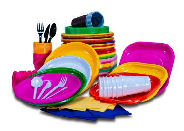 Plastik tek kullanımlık sofra ve tabak çatal piknik
