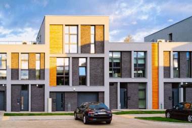 Apartman ev modern konut karmaşık sokak otoparkı