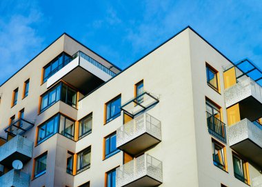 Apartman ev ve ev modern binalar mimari konsept alanı