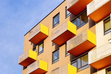 Renkli daire ev ve ev modern konut bina mimarisi alanı