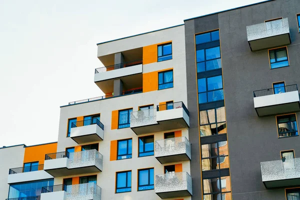 Balconies of apartment home house modern residential building architecture — Stock Photo, Image