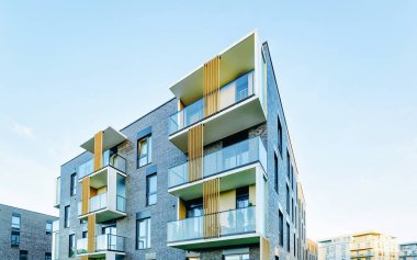 Ab Modern düz apartman gayrimenkul açık