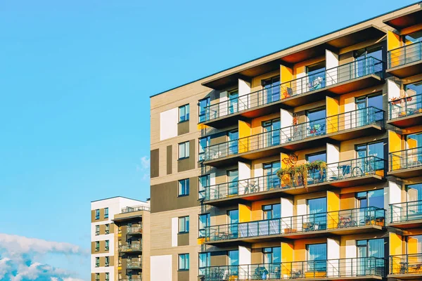 Daire Eu ev konut bina kopya alan mavi gökyüzü