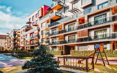 Modern konut kompleksi, çocuk oyun alanı