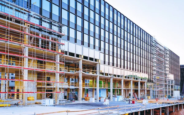 EU Development and construction of modern business center — Stock Photo, Image