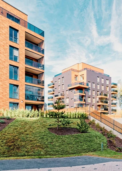 Modern european architecture of apartment residential building — Stock Photo, Image