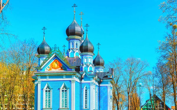 Cerkiew UE w centrum Druskiennik Litwa — Zdjęcie stockowe