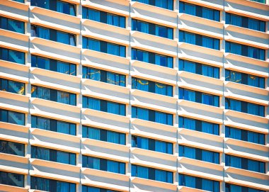 Çelik ve cam iş bölgesi modern otel binası gökdelen