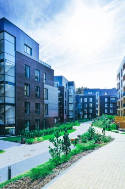 Mimari modern konut bina kompleksi