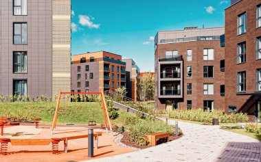 Çocuk yere Modern konut kompleksi oyun