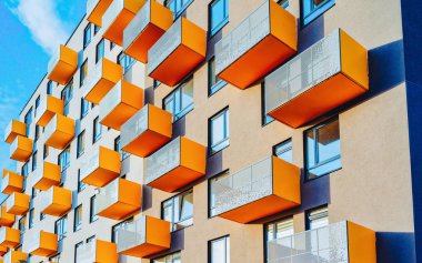 Renkli daire ev modern konut bina mimari alanı