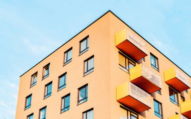 Renkli daire ev ve ev modern konut bina mimarisi alanı