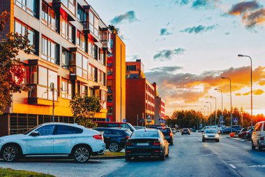 Daire modern ev ev konut bina sokak otopark