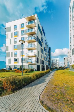 Daire modern ev konut kompleksi gayrimenkul açık