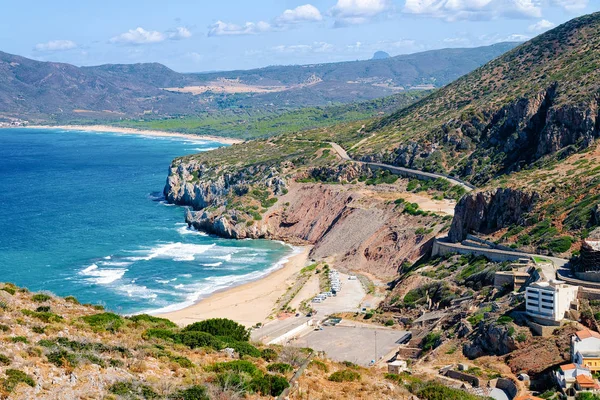 Buggerru şehir ve Akdeniz Sardunya araba yolu Cityscape