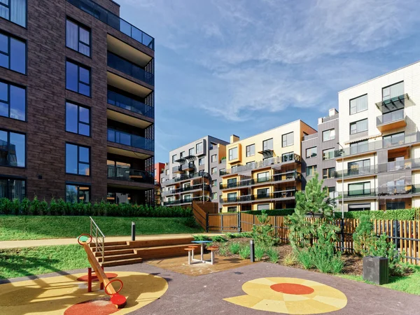 Modern mimari konut kompleksi, çocuk oyun alanı
