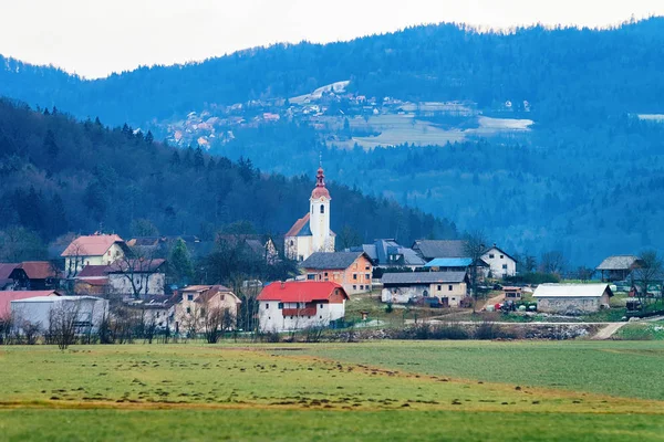 Avusturya'da Manzara ve Eski şehir ile panoramik görünüm